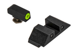 Night Fision Perfect Dot Night Sight Set with square notch, Yellow front and Black rear ring for standard Glock handguns.